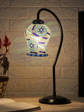 Multicolor Mosaic Glass Curvy Table lamp with Iron Base (EN20)